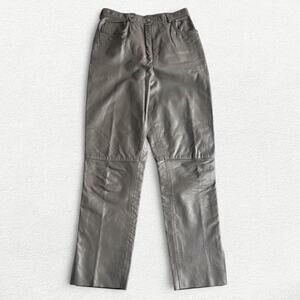 Vintage Grey Leather Pants